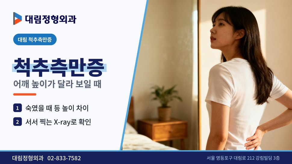 대림 척추측만증 정형외과, 양쪽 어깨 높이가 달라 보일 때 대림 척추측만증 정형외과, 양쪽 어깨 높이가 달라 보일 때
