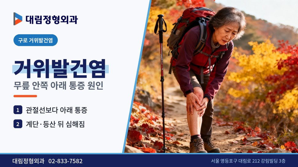 구로 거위발건염 정형외과, 무릎 안쪽 아래가 아픈 원인은 구로 거위발건염 정형외과, 무릎 안쪽 아래가 아픈 원인은